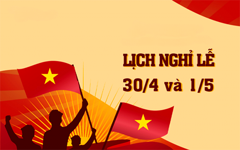THÔNG BÁO LỊCH NGHỈ LỄ 30/4-01/05/2026