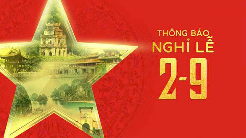 Thông báo lịch nghỉ Lễ Quốc khánh 2/9/2026